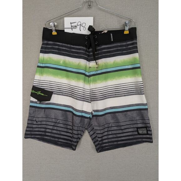 Maui and Sons Swim Trunks Size 32 Black Shark 4 Way Stretch -1025F98 - Picture 8 of 8